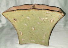 Vtg Chinese green glazed ceramic wall hanging 2 pocket chopstick holder / vase picture