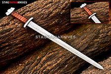 Rare Hand Forged J2 Steel Hunting Medieval Early Viking Godfred Sword picture