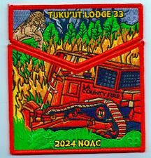 OA Tuku'Ut Lodge 33 BSA Greater LA CA 2024 NOAC 2-Patch Fireman DELEGATE 80 MADE picture