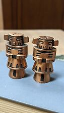 Vintage 1950's Navajo Kachina Doll Solid Copper Salt & Pepper Shakers picture