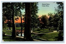 c1910's Faurot Park Showing Rustic Bridge Lima Ohio OH Posted Antique Postcard picture