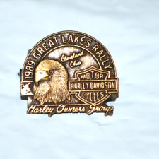 Harley Davidson Motorcycles Vintage HOG Great Lakes Rally Cleveland Pin's 1989. picture