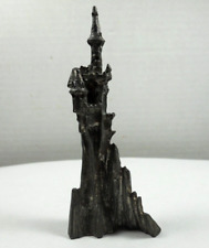 vintage metal figurine fantasy magical mystical wizard's castle on mountain top picture