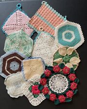 Vintage Lot of 11 Handmade Crochet Pot Holders Doily picture