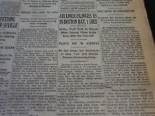 1930 JUNE 6 NEW YORK TIMES - AIR LINER PLUNGES 15 INTO BOSTON BAY - NT 5743 picture