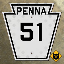 Pennsylvania Route 51 highway marker 1940 road sign Uniontown Darlington 16x16 picture
