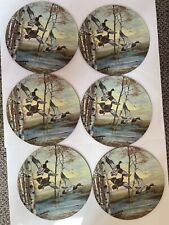 Vintage Pimpernel Place Mats Mallard Collection Acrylic Cork Round Set Of 6 picture