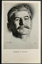 Postcard WW2 Soviet Union Leader Joseph Stalin Artist Drawing picture