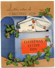 Vintage 1943 Christmas Greeting Card - Letter Box - To Camp Crowder WWII Mailbox picture