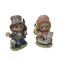 Vintage HOMCO Pair of Hand Painted Miniature Figurines/Statues picture