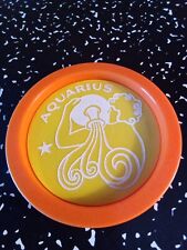 Sweet Retro Vtg MCM Astrology Zodiac Plastic Drink Coaster AQUARIUS  picture