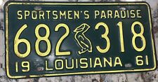 Vintage 1961 Louisiana Sportsman's Paradise License Plate 682318 picture