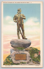 Postcard Statue In Honor Of The Green Mountain Boys, Rutland, Vermont picture