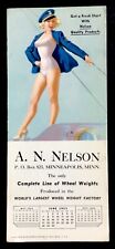 1953 June Pinup Artist Signed Ink Blotter Minneapolis Minn A N Nelson picture