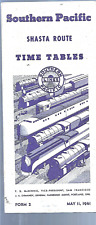 SOUTHERN  PACIFIC SHASTA ROUTE  TIME TABLE  MAY 11 1941 picture