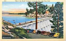 Postcard CA Big Bear Lake Dam California Rim o the World Highway c.1940 picture