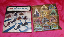 🎅 VINTAGE 1976 ALPINE WINTERLAND CHRISTMAS VILLAGE SET 1 CHAPEL 10 HOUSES & BOX picture