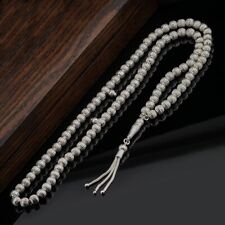 6mm 925 Sterling Silver 99 Muslim Islamic Prayer Beads Tesbih Tasbih Rosary #M99 picture