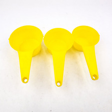 Vintage Plastic Measuring Cups 1/2 1/3 & 1/4 Yellow Stacking Made In Hong Kong picture
