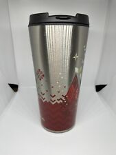 STARBUCKS 2013 NEW HOLIDAY COFFEE/ TEA TUMBLER 16 oz w/SIP COVER Gold Silver Red picture