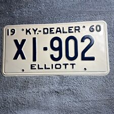 1960 Kentucky Dealer License Plate X1-902 Elliot County picture