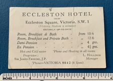 1930s ECCLESTON HOTEL Victoria Square Room Rate CARD Boy Scout World Jamboree picture