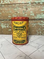 Vintage Crayola School Crayons Gold Medal No 8 Tin 1982 Replica Of 1903 Design picture