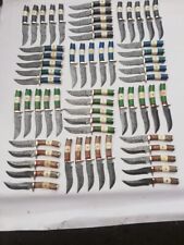 Beautiful Custom hand made Damascus steel lot of 50pcs Hunting knives picture