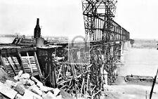 Railroad Train Trestle Bridge Construction Sibley Missouri MO Reprint Postcard picture