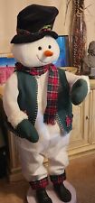 Vintage Pan Asian Creations Motion Activated Animated 55” SNOWMAN Sings & Sways  picture