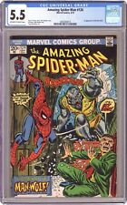 AMAZING SPIDER-MAN #124 CGC 5.5🥇1st APP OF MAN-WOLF (A.K.A. JOHN JAMESON)🥇1973 picture