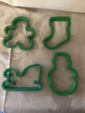 Vintage Wilton Lot of 4 Christmas Plastic Cookie Cutter Molds picture