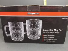 Set of 2/24 oz. Snap-On tools Acrylic Hex Mugs new open box Pics picture