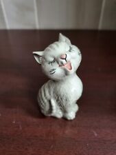 Beswick Laughing Cat #2101 England Gray Porcelain Figurine 2101 Vintage Marked picture