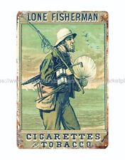 Lone Fisherman cigarette tobacco metal tin sign tin coffee sign picture