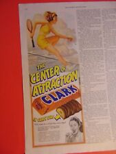 1947 CLARK BAR Tennis Player art print ad picture