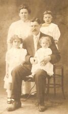 Old Vintage Antique Real Photo RPPC Postcard Young Family Mother Father Children picture