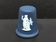 Wedgwood Portland Blue jasperware Virgo thimble in excellent condition . picture
