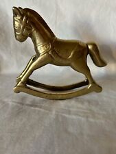 Vintage Solid Brass ROCKING HORSE 5 Inch picture