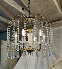 Vintage Waterfall Crystal Chandelier. All Original Stunning picture