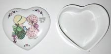 Vintage Precious Moments Friendship Heart Shape 1994 Porcelain Trinket Box picture