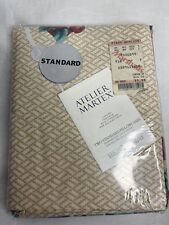 Vtg Atelier Martex Standard 2 Pillowcases No Iron Percale Geometric Flowers NOS picture