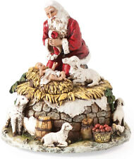 Kneeling Santa Claus with Baby Jesus Musical Figure O Come All Ye Faithful 26783 picture