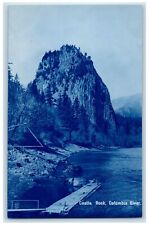 c1910's Cyanotype Castle Rock Columbia River VIew Oregon OR RPPC Photo Postcard picture