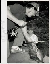 1989 Press Photo Bill Riordan and Mike Kennedy at Shad Fishing Derby in Holyoke picture