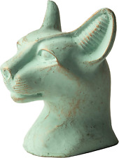 Authentic Miniature Statue - Patina Finish - Bastet Cat Goddess Bust picture