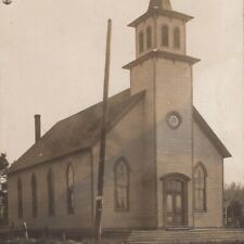 Vintage 1910 RPPC German Lutheran Church Springfield Minnesota Postcard picture