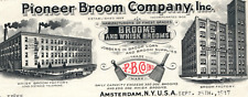 Amsterdam New York Pioneer Broom Company Bill Head Invoice Antique picture