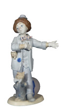 Vintage Nadal Porcelain Clown With Cats Figurine 8.75