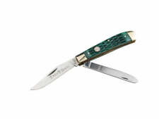 Boker TS 2.0 Trapper Pocket Knife, Jigged Green Bone Scales, 3.125